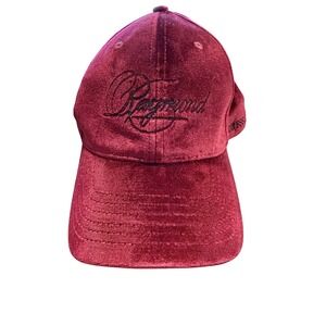 Burgundy Velvet Baseball Cap Dress Code & Velvet Embroidered Script‎ Logo Hat